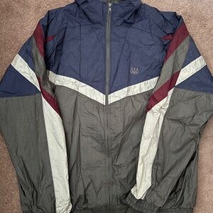 Men's USA Olympic Windbreaker Jacket - Navy and Gray
